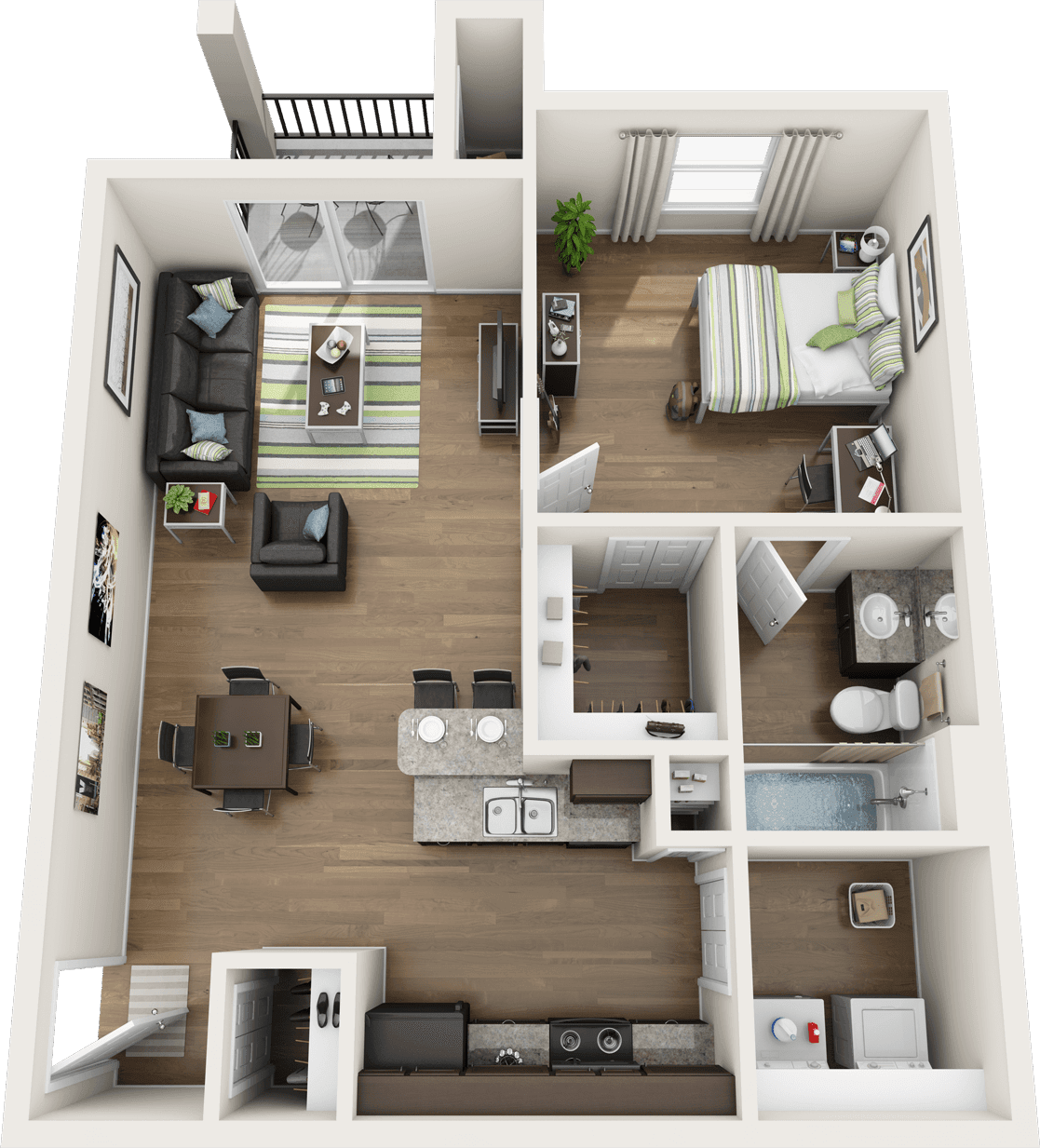 sample floor plan layout at forum at denton station apartments