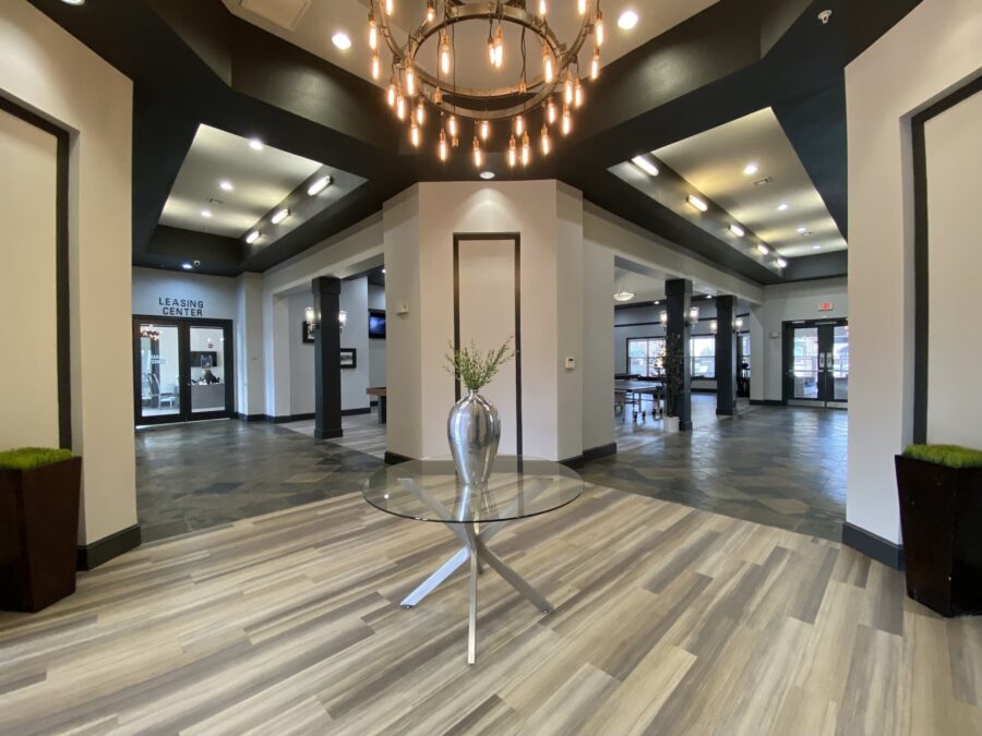 the atrium at forum at denton station student apartments