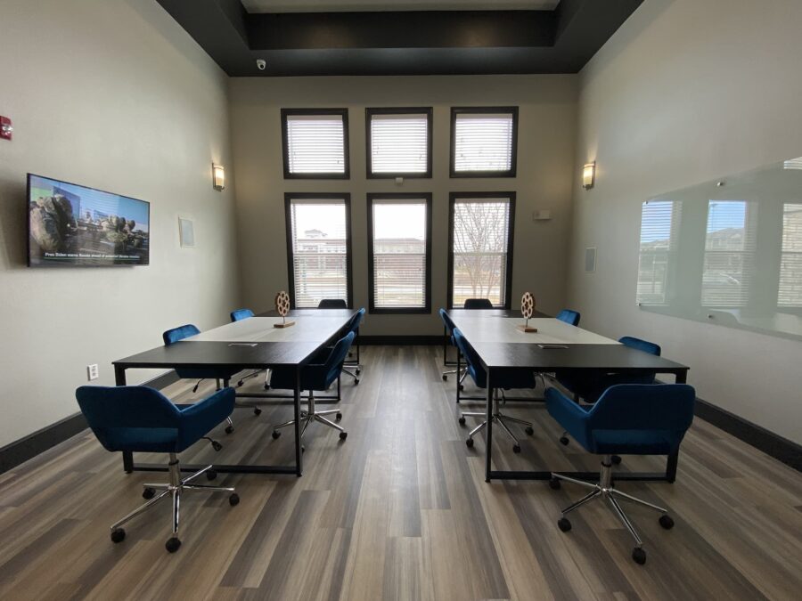 example study room at forum at denton station student apartments