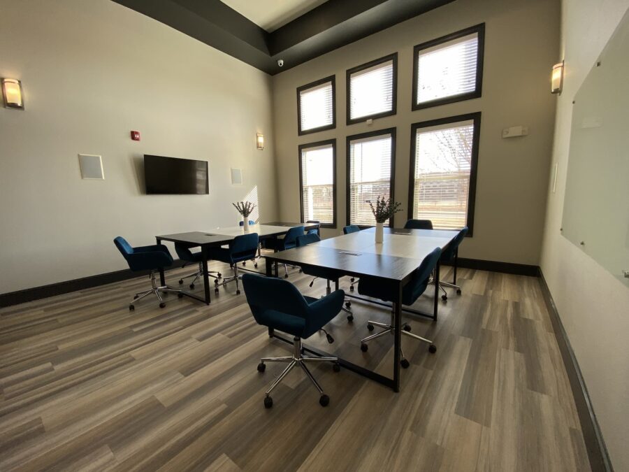 study room at forum at denton station student apartments